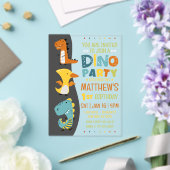 Invitations En Acrylique Cute Modern Dino Dinosaur fête d'anniversaire pour (Insitu (Mariage))