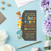 Invitations En Acrylique Cute Modern Dino Dinosaur fête d'anniversaire pour (Insitu (Mariage))