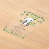 Invitations En Acrylique Cute Panda Bear Bambou Baby shower de verdure (Poser)