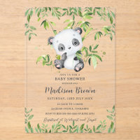 Cute Panda Bear Bambou Baby shower de verdure