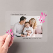 Invitations En Acrylique Cute Pink et Fuchsia Hearts Photo Saint Valentin (In situ (ordinateur de poche))