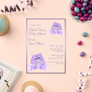 Invitations En Acrylique Cute Plushies Petit Baby shower Soeur