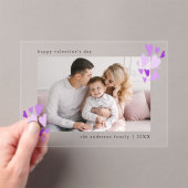 Invitations En Acrylique Cute Purple Hearts Photo Saint Valentin (In situ (ordinateur de poche))