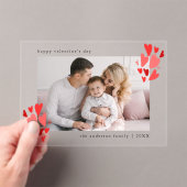 Invitations En Acrylique Cute Red Hearts Photo Saint Valentin (In situ (ordinateur de poche))