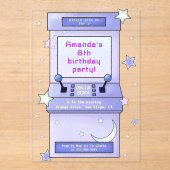 Invitations En Acrylique Cute Retro Arcade Game Kids Birthday (Recto)