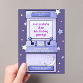 Invitations En Acrylique Cute Retro Arcade Game Kids Birthday (In situ (ordinateur de poche))