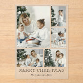 Invitations En Acrylique Cute Simple Photo Collage Christmas Holiday Card (Recto)