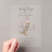 Invitations En Acrylique Cute souris avec cadeaux 1 anniversaire (In situ (ordinateur de poche))