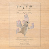 Invitations En Acrylique Cute souris avec cadeaux 1 anniversaire (Recto)