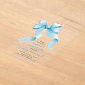 Invitations En Acrylique Cute Sweet sixteen Bleu Coquette Bow (Poser)