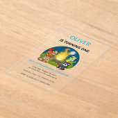 Invitations En Acrylique Cute Wild Animals Campfire Kids 1st Birthday (Poser)