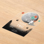 Invitations En Acrylique Cute Wolf Pack Woodland Moon Howling Birthday (Poser)