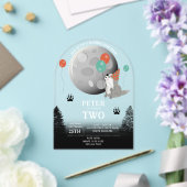 Invitations En Acrylique Cute Wolf Pack Woodland Moon Howling Birthday (Insitu (Mariage))