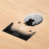 Invitations En Acrylique Cute Wolf Pack Woodland Moon Howling Birthday (Poser)