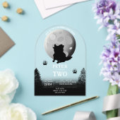 Invitations En Acrylique Cute Wolf Pack Woodland Moon Howling Birthday (Insitu (Mariage))