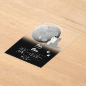 Invitations En Acrylique Cute Wolf Woodland Moon Howling Kids Birthday (Poser)