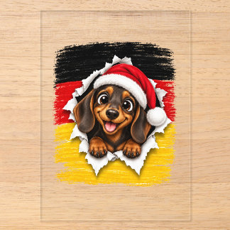 Invitations En Acrylique Dachshund de Noël allemand