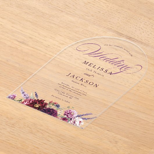 Invitations En Acrylique Dahlia, fleurs d'automne (Poser)