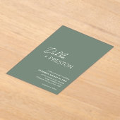 Invitations En Acrylique Dahlia Sage Green Contemporain Mariage moderne (Poser)