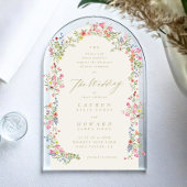 Invitations En Acrylique dainty romantique arche fleurie printemps jardin m