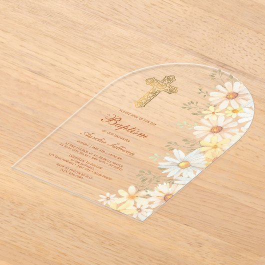Invitations En Acrylique Daisies Arch Baptême (Poser)