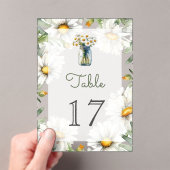 Invitations En Acrylique Daisies Mason Jar Wedding Acrylic Table Number (In situ (ordinateur de poche))