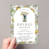 Invitations En Acrylique Daisy Floral Mason Jar Bridal Shower (In situ (ordinateur de poche))
