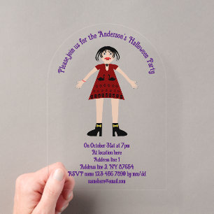 Invitations En Acrylique Dame Vampire Halloween Gothique Personnalisée