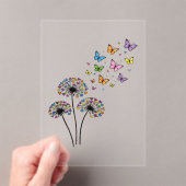 Invitations En Acrylique Dandelion butterfly flow (In situ (ordinateur de poche))