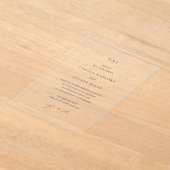 Invitations En Acrylique Danica Classic Mariage élégant (Poser)