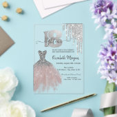 Invitations En Acrylique Déchets d'argent Parties scintillant robe chic 18e (Insitu (Mariage))