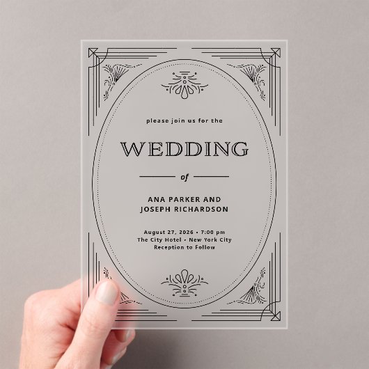 Invitations En Acrylique Déco moderne | Mariage élégant (In situ (ordinateur de poche))