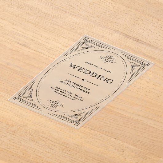 Invitations En Acrylique Déco moderne | Mariage élégant (Poser)