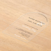 Invitations En Acrylique Décontracté moderne grand écran noir Mariage blanc (Poser)