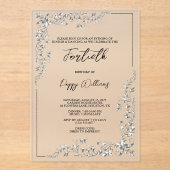 Invitations En Acrylique Décoration élégante et stylée argentée pour fête d (Recto)