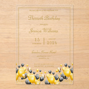Invitations En Acrylique Décorations de ballons fête d'anniversaire