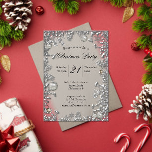 Invitations En Acrylique Décorations de luxe d'arbre de Noël en argent pour