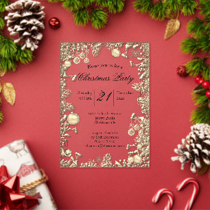 Invitations En Acrylique Décorations dorées glamouruses pour la fête de Noë