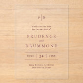 Invitations En Acrylique Deep Burgundy Classic Wedding Save the Date (Recto)