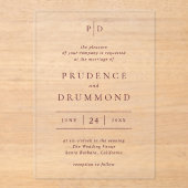 Invitations En Acrylique Deep Burgundy Elegant Classic Wedding (Recto)