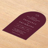 Invitations En Acrylique Deep Burgundy Elegant Classic Wedding (Poser)