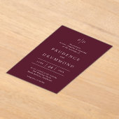 Invitations En Acrylique Deep Burgundy Elegant Classic Wedding (Poser)