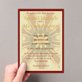 Invitations En Acrylique Deep Crimson Starburst Design | Opulent Modern Hi (In situ (ordinateur de poche))
