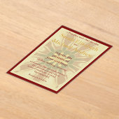 Invitations En Acrylique Deep Crimson Starburst Design | Opulent Modern Hi (Poser)