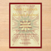 Invitations En Acrylique Deep Crimson Starburst Design | Opulent Modern Hi (Recto)