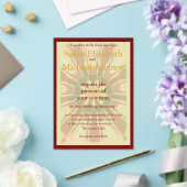 Invitations En Acrylique Deep Crimson Starburst Design | Opulent Modern Hi (Insitu (Mariage))