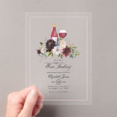 Invitations En Acrylique Dégustation de vin transparente Bachelorette Party (In situ (ordinateur de poche))