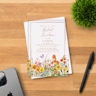 Invitations En Acrylique Déjeuner de mariage Bohème Fleurs sauvages colorée