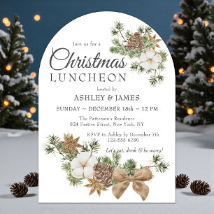 Invitations En Acrylique Déjeuner de Noël d'entreprise Cotton Pine