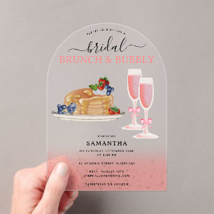 Invitations En Acrylique Déjeuner de pancakes à l'aquarelle & Shower de mar